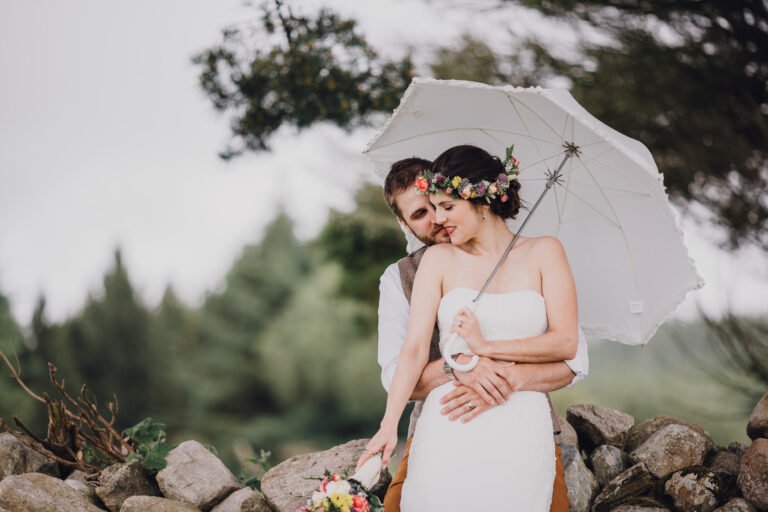 Rainy wedding day photos